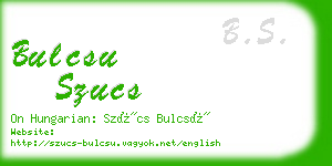 bulcsu szucs business card